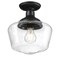 Westinghouse Fixture Ceiling Outdr SemiFlush-Mount 60W Schoolhous 9In Txt, Black Clear Sd Glass 6120900 - alternate 5